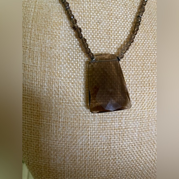 Brown Pendant Necklace and Bracelet Set - Picture 3 of 10